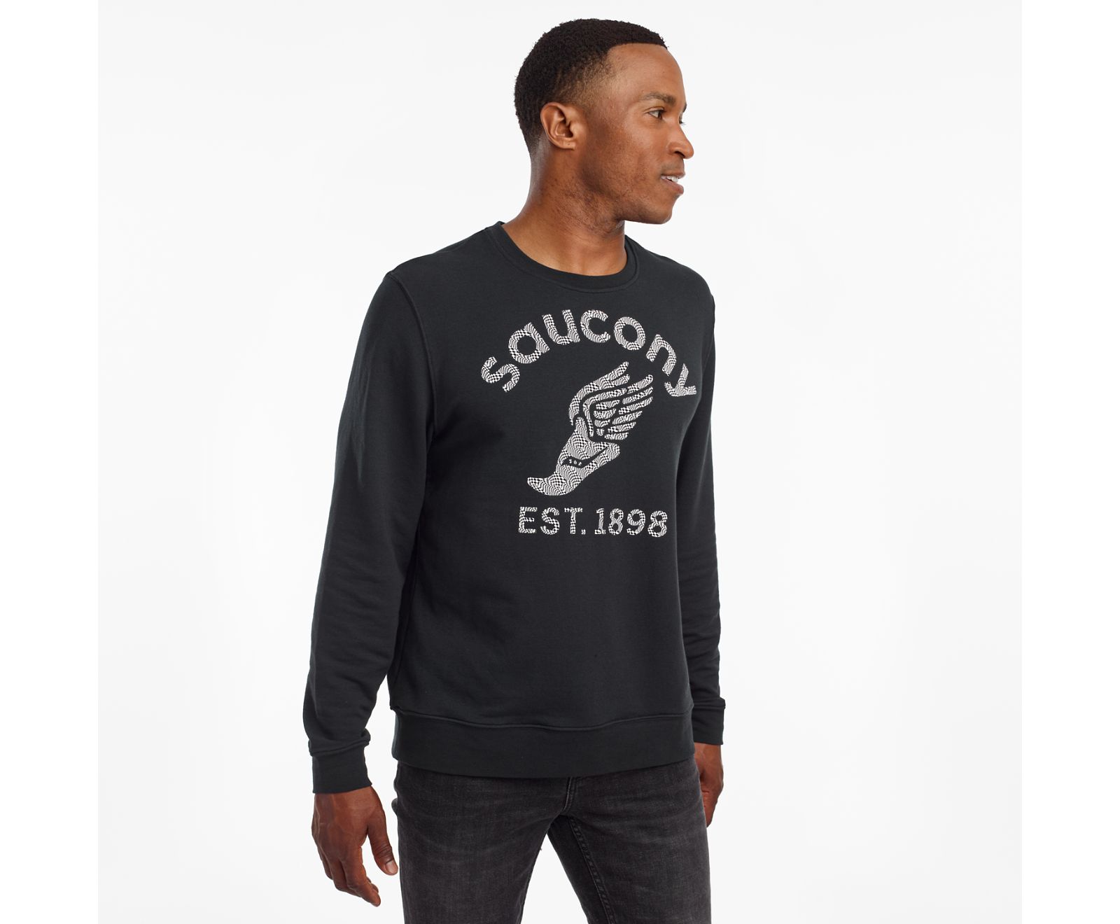 Men's Saucony Rested Crewneck Shirts Black | Singapore 621VRWD